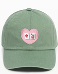 Heart Mahjong Tiles Baseball Hat Gray