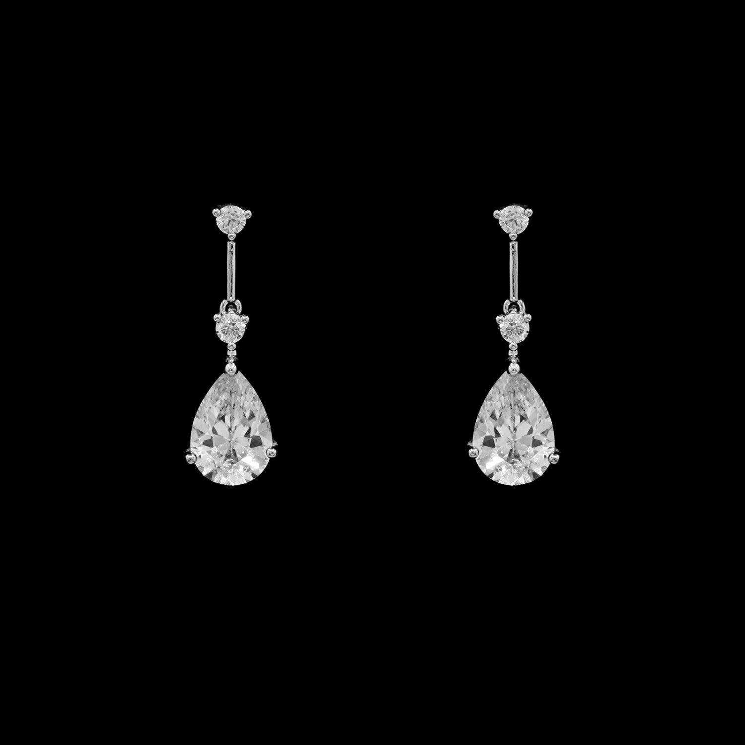 Round & Pear Drop Earrings