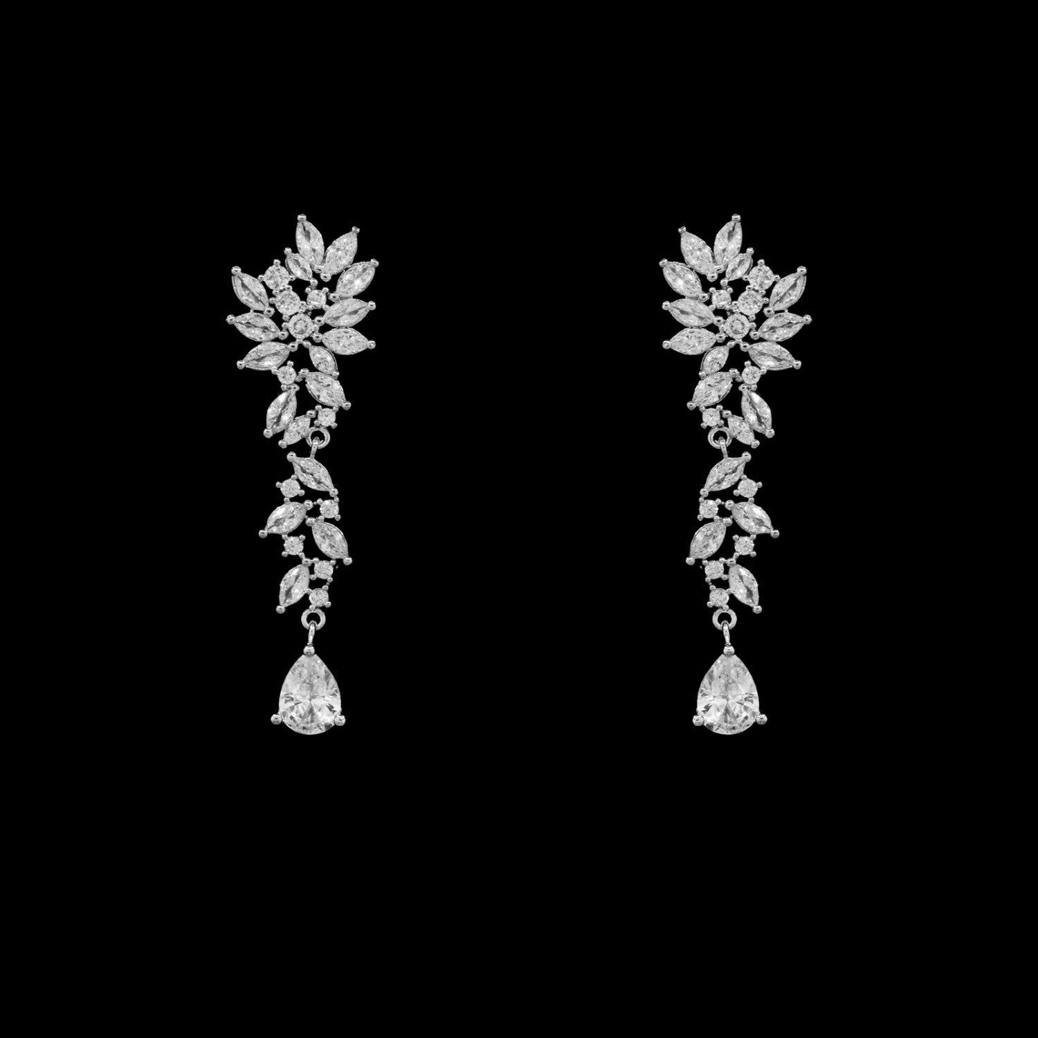 Floral Cluster Drop Earrings