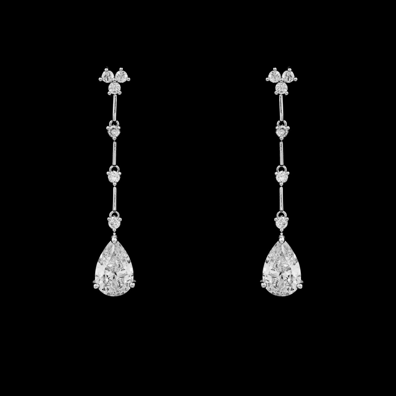 Triple Round & Pear Drop Earrings