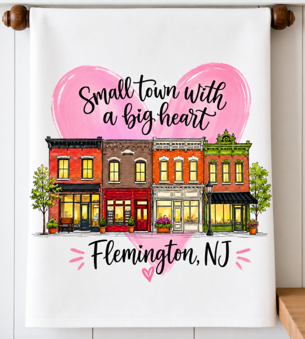 Small Town With A Big Heart Tea Towel