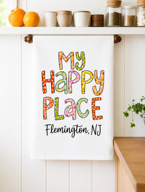 My Happy Place Tea Towel