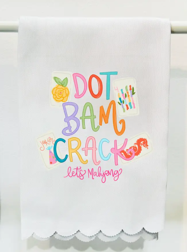Dot Bam Crack Mahjong Tea Towel