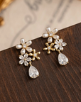 Freshwater Pearl Flower Drop Earrings