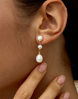 Gold Freshwater Pearl Drop Earrings