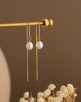 Gold Freshwater Pearl Threader Earrings