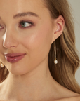 Gold Freshwater Pearl Threader Earrings