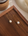 Gold Freshwater Pearl Threader Earrings