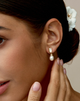 Dainty Gold Mother of Pearl Earrings