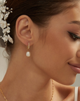 Gold Pearl & Diamond Baroque Hoops