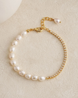 Gold Freshwater Pearl Bracelet
