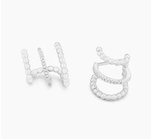 Load image into Gallery viewer, Chart Your Course Hoop Earrings Silver
