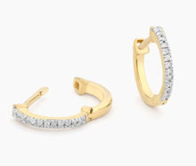 Load image into Gallery viewer, Half Hearted Hoop Earring Gold