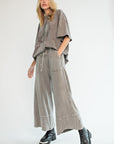 Washed Wide Legged Palazzo Pants