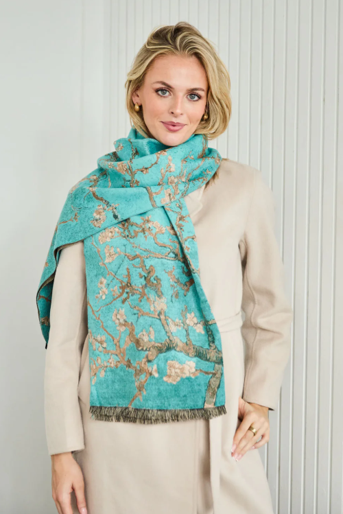 Turquoise Blossoms Scarf
