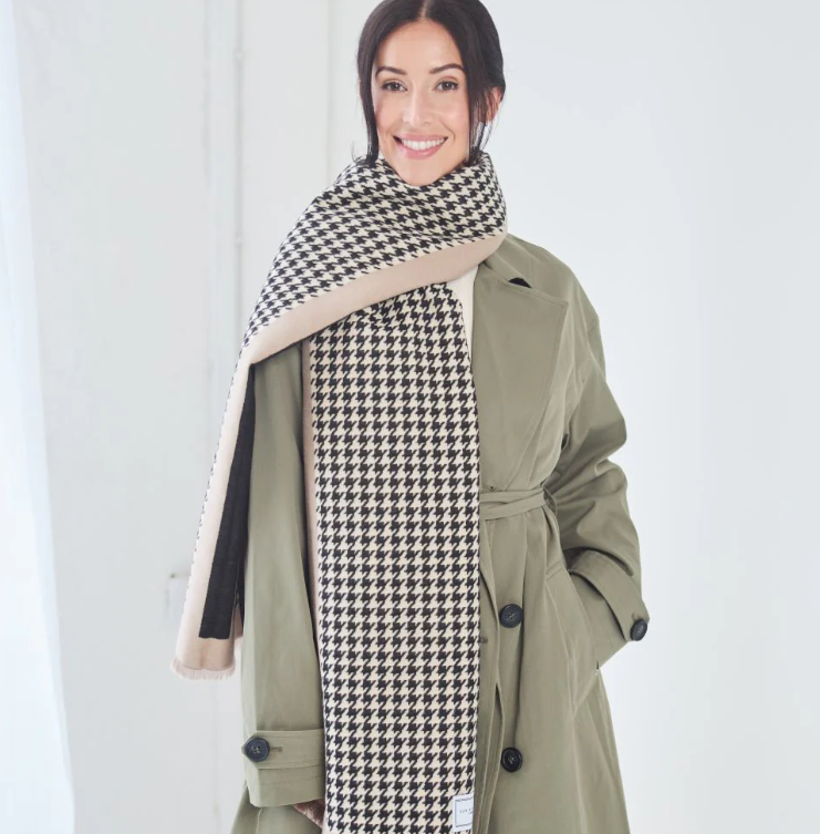 Black Dog Tooth Check Scarf