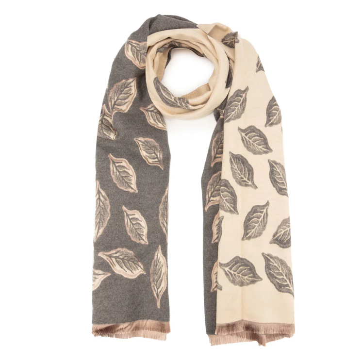Charcoal Leaves Scarf