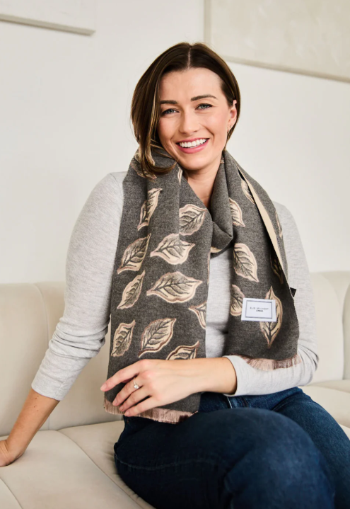Charcoal Leaves Scarf