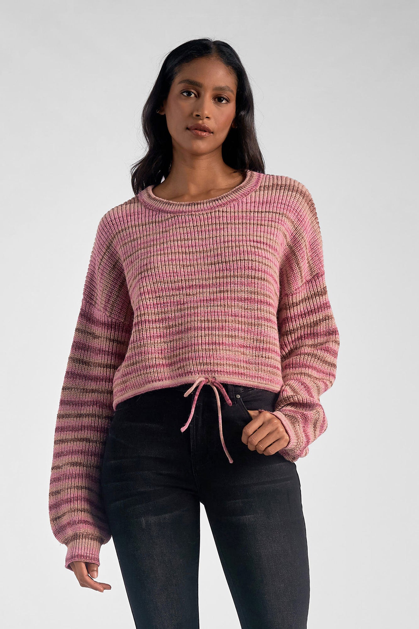 Rose Stripe Crewneck Sweater