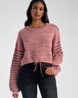 Rose Stripe Crewneck Sweater