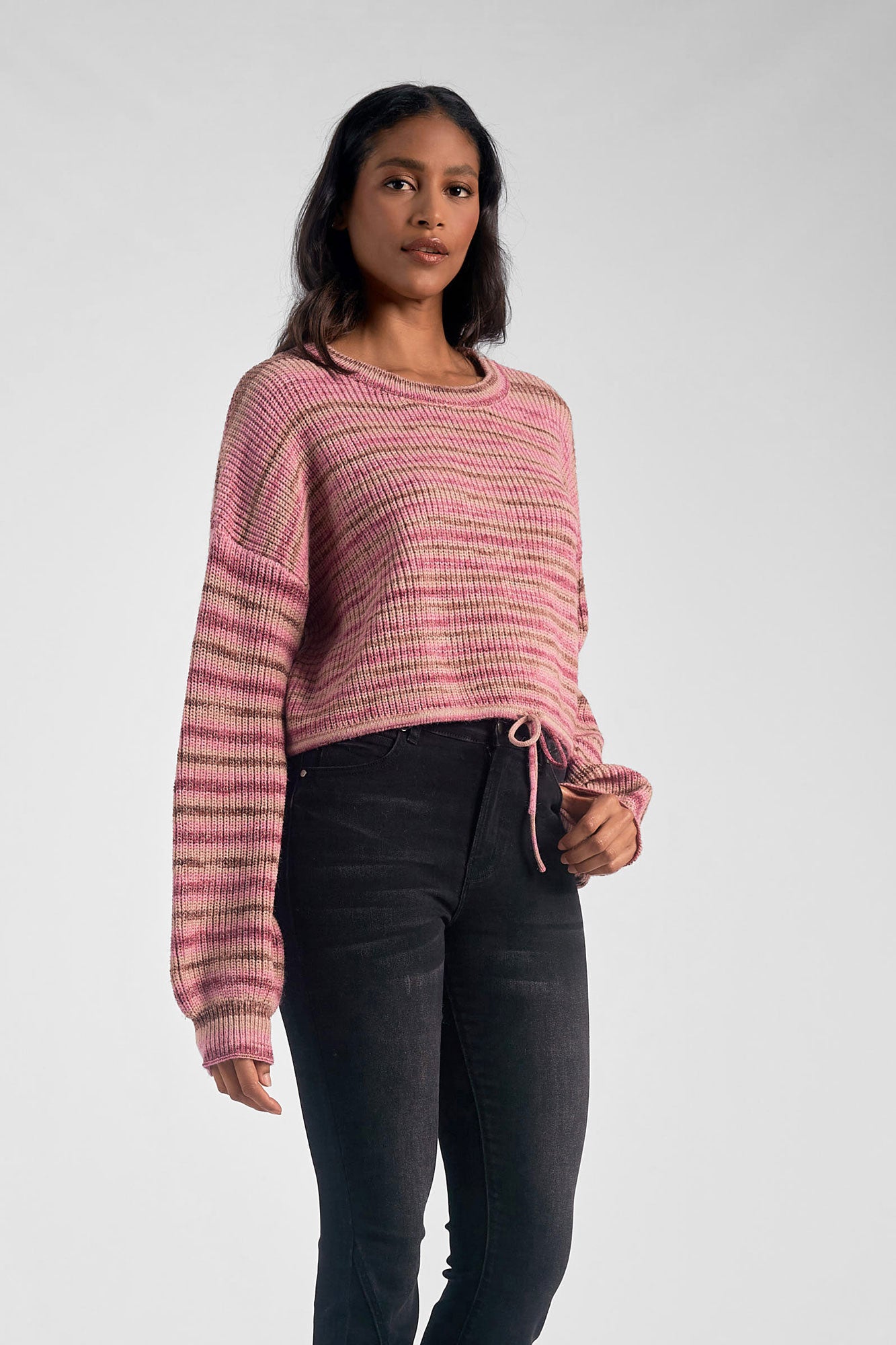 Rose Stripe Crewneck Sweater