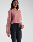 Rose Stripe Crewneck Sweater