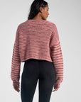 Rose Stripe Crewneck Sweater