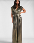 Gold High Slip Sleeveless Maxi Dress