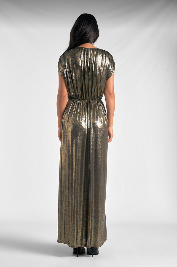 Gold High Slip Sleeveless Maxi Dress