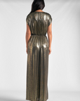 Gold High Slip Sleeveless Maxi Dress