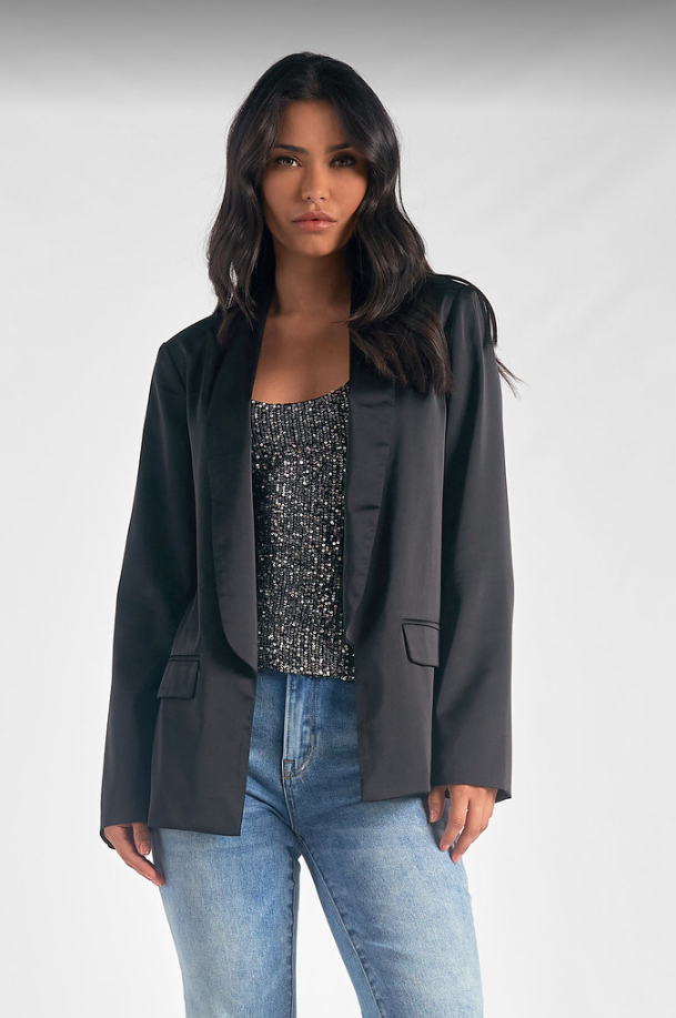 Black Satin Blazer