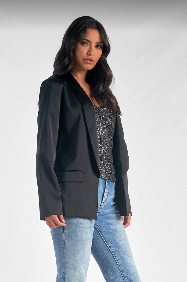 Black Satin Blazer