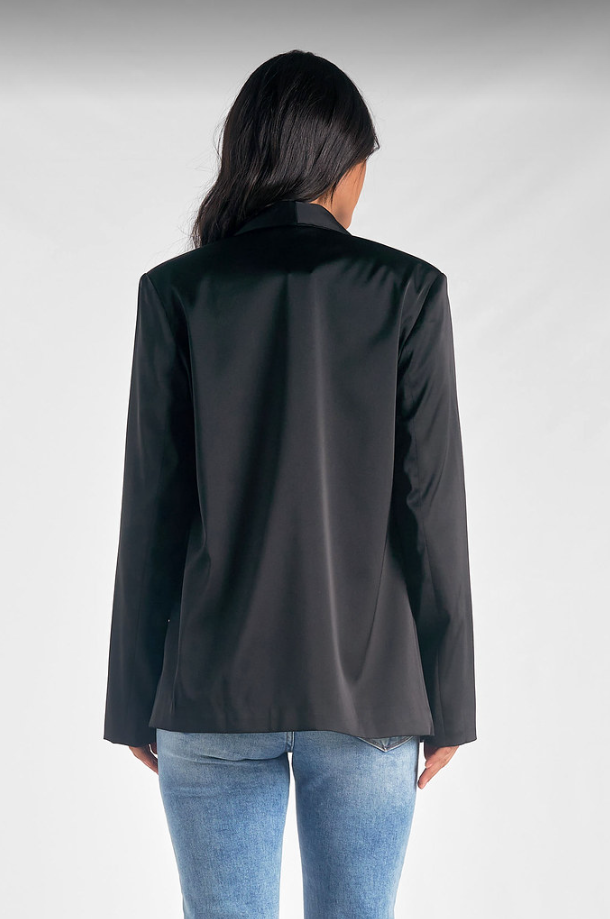 Black Satin Blazer
