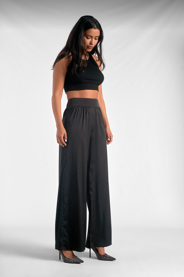 Black Satin Pants