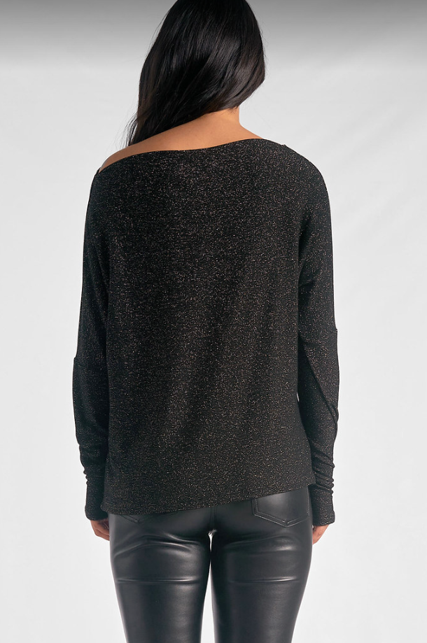 Black & Gold Sparkle Top