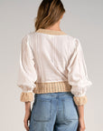 3/4 Sleeve Crochet Yarn Top