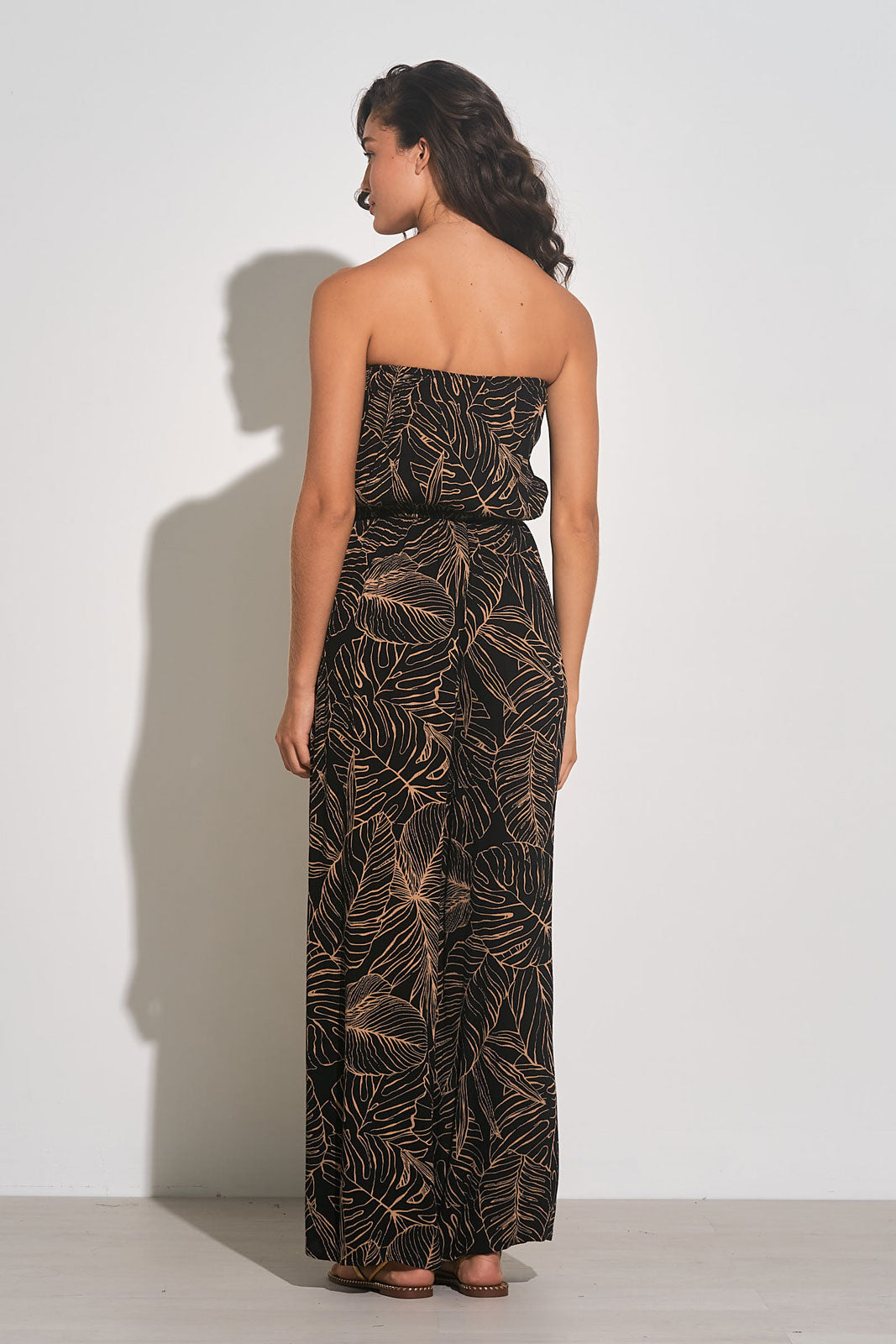 Black Natural Tropic Printed Jumpsuit