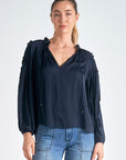 Ruffled Sleeve Peasant Top