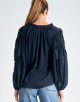 Ruffled Sleeve Peasant Top