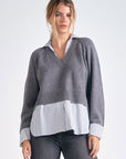 Long Sleeve Shirt Sweater - Grey