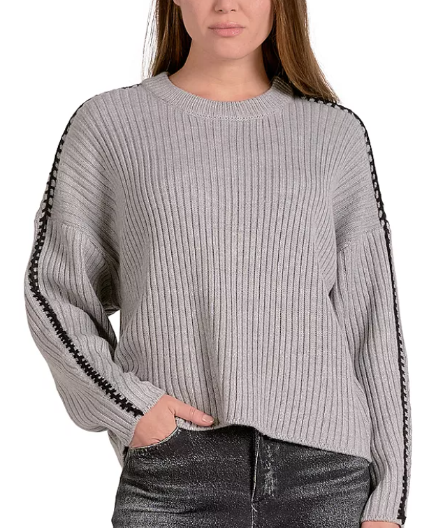 Gray Sweater w/ Black Stitching