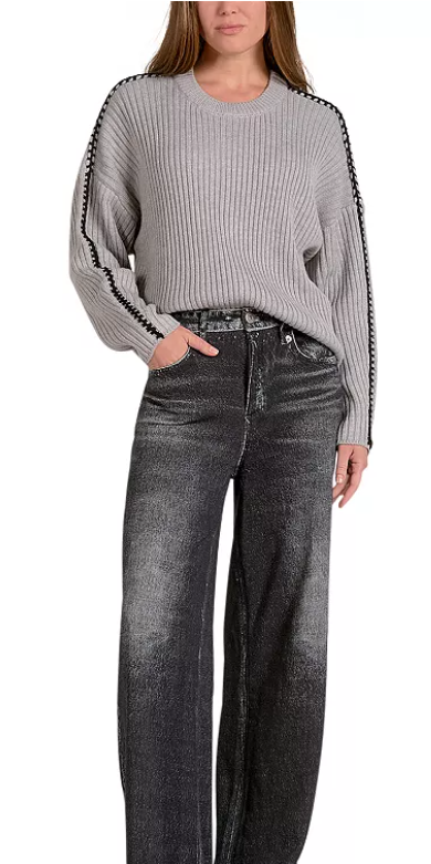 Gray Sweater w/ Black Stitching