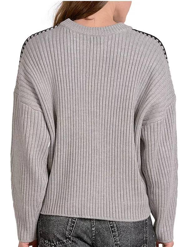 Gray Sweater w/ Black Stitching