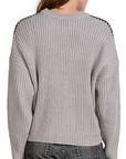 Gray Sweater w/ Black Stitching