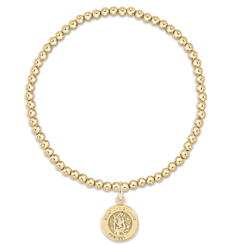 Protection Gold Disc 3MM Bead Bracelet