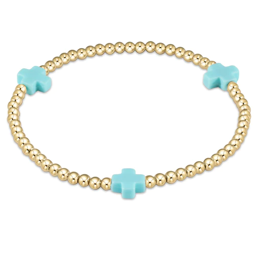 Signature Cross 3 MM Bead - Turquoise
