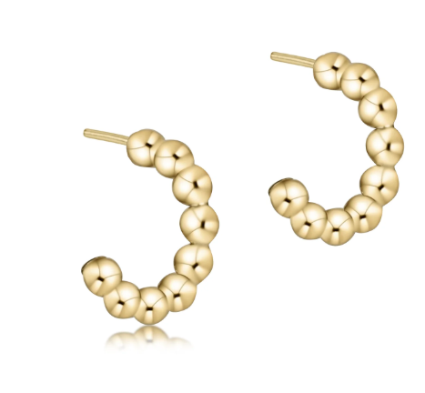 Beaded Simplicity Post Hoop 4MM