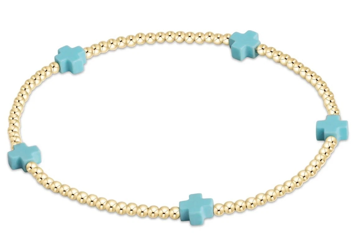 Signature Cross Small 2MM - Turquoise