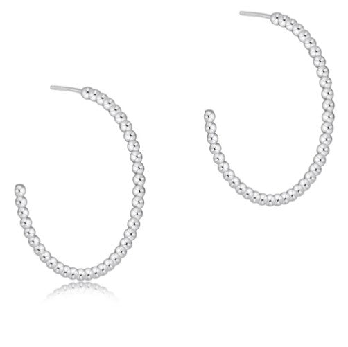 Beaded Classic 1.25 Post Hoop 2MM- Ster