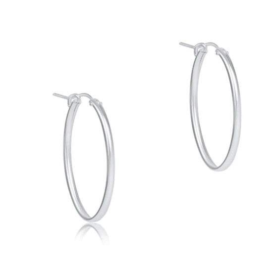 Smooth Oval Hoop Sterling